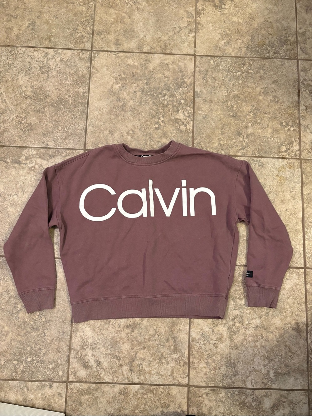 Calvin Klein Dusty Mauve Crewneck Sweatshirt with White Logo